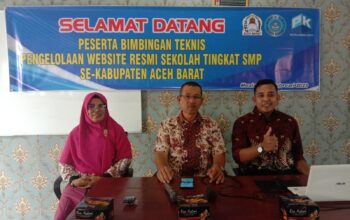 Pelatihan pengelolaan website tingkat SMP sekabupaten Aceh barat